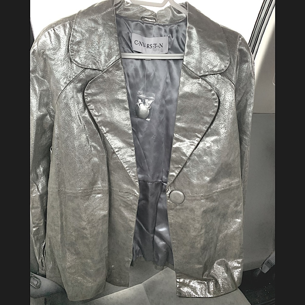 Super deals! Leather jackets Grey & Peach Metallic